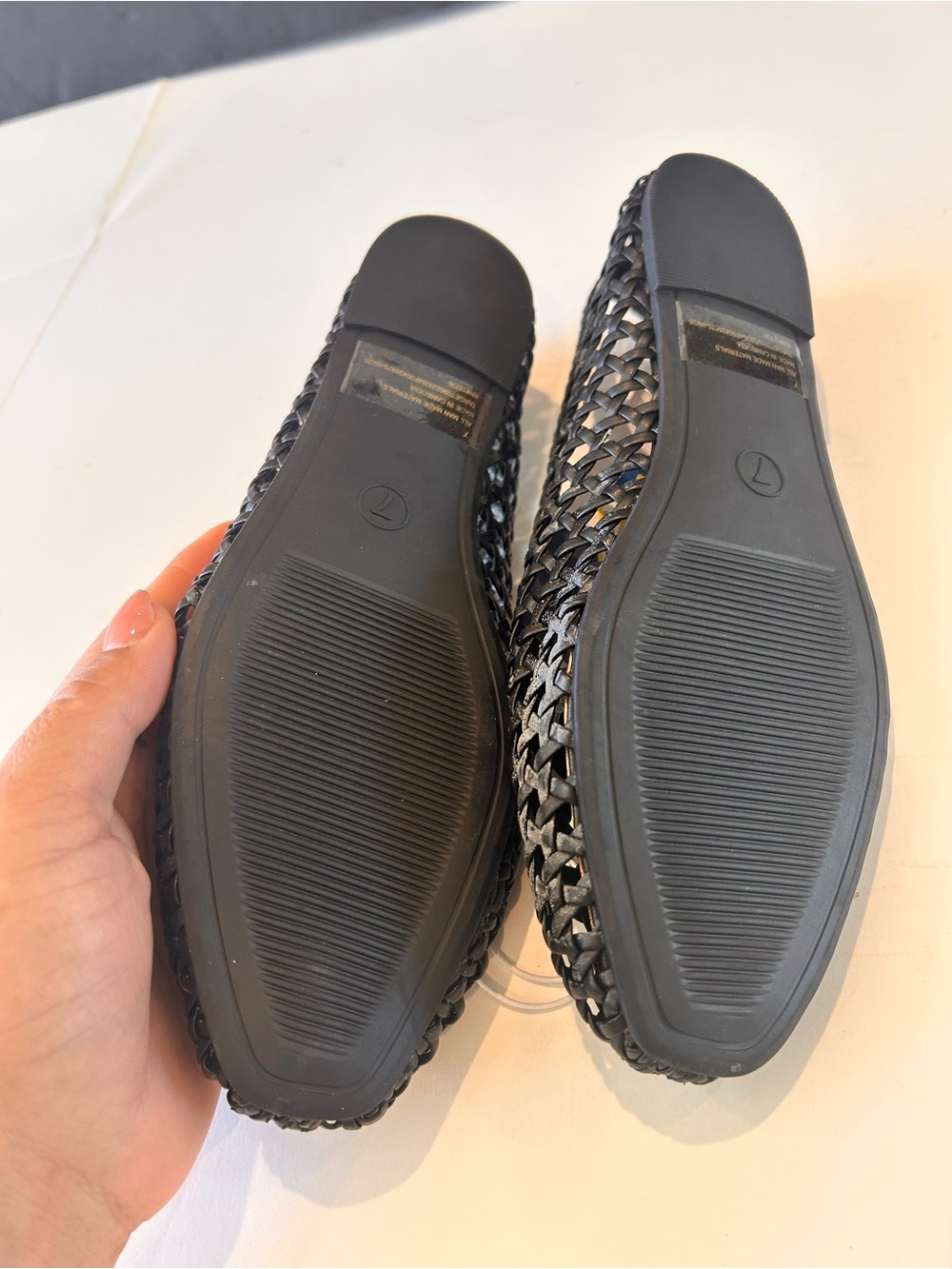 New NWT Black Woven Ballet Flats Memory Foam Slip-On Shoes NWT - Picture 10 of 10